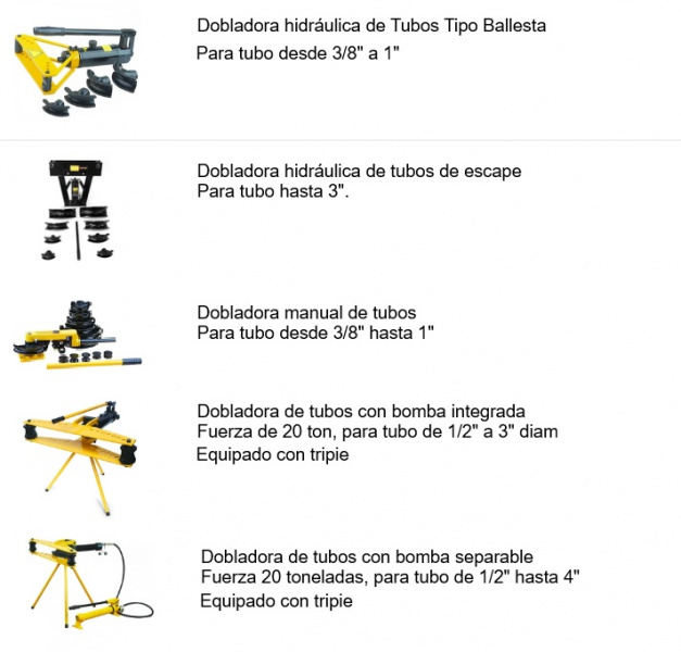 Dobladora Hidraulica de Tubos
