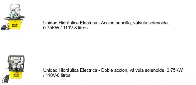 Unidad hidraulica electrica
