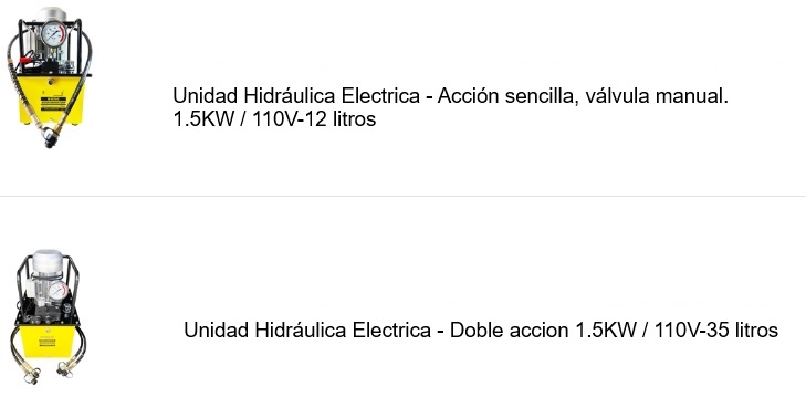 Unidad hidraulica electrica doble accion